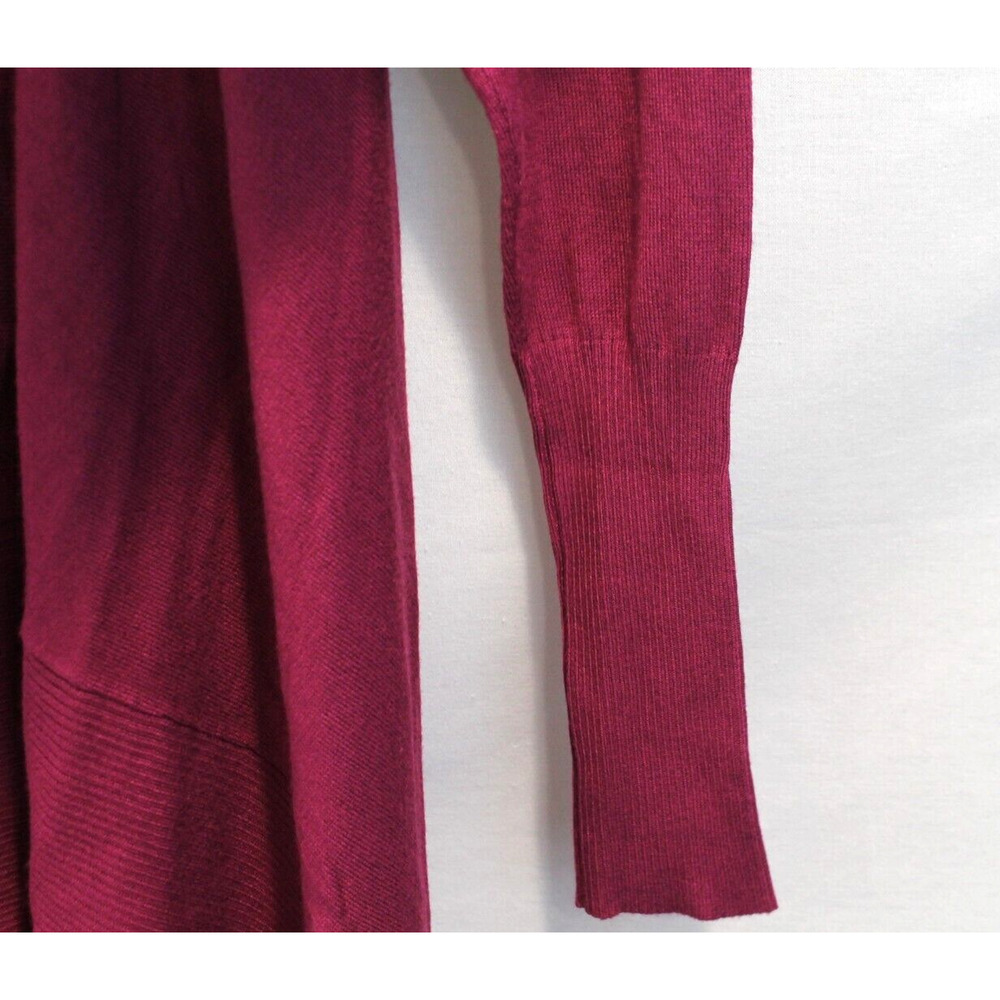 Ted Baker London Fiyyona Open Cardigan Womens size0/2 US Maroon Asymmetrical Hem - Picture 7 of 14